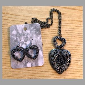 New! Sterling Silver Black Heart 🖤 Set!